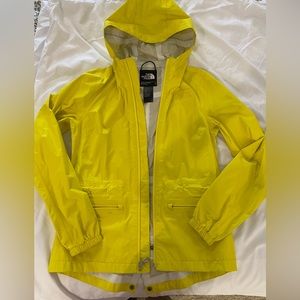 North Face Ladies bright yellow rain coat size Small